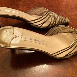 Ann Marino Bronze Pearlized Slip-on Heels